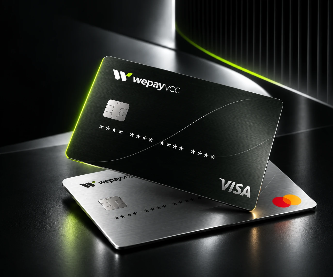 Wepay VCC black and titanium virtual card illustration